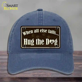 Hug The Dog Novelty License Plate Hat Unconstructed Cotton / Navy