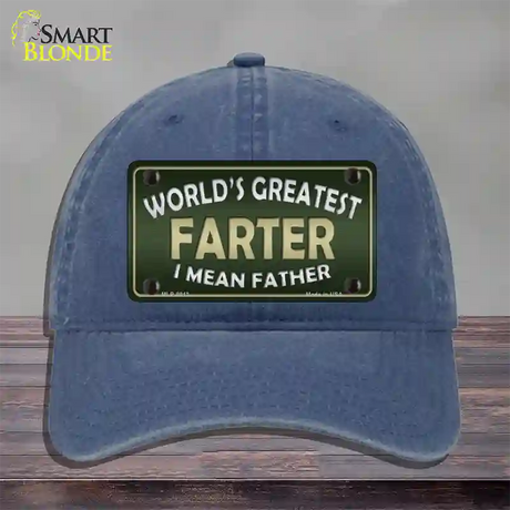 Greatest Farter Novelty License Plate Hat Unconstructed Cotton / Navy