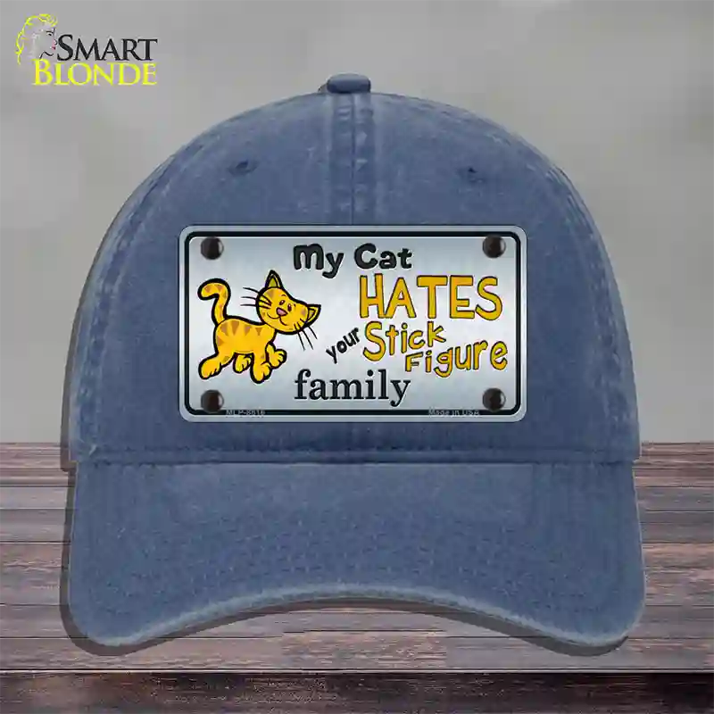 My Cat Hates Novelty License Plate Hat Unconstructed Cotton / Navy