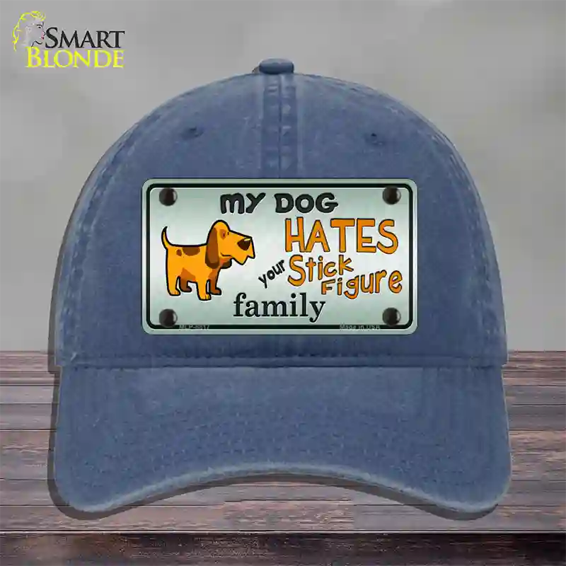 My Dog Hates Novelty License Plate Hat Unconstructed Cotton / Navy