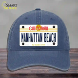 Manhattan Beach CA Novelty License Plate Hat Unconstructed Cotton / Navy