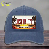 Just Mauid Sunset Novelty License Plate Hat Unconstructed Cotton / Navy