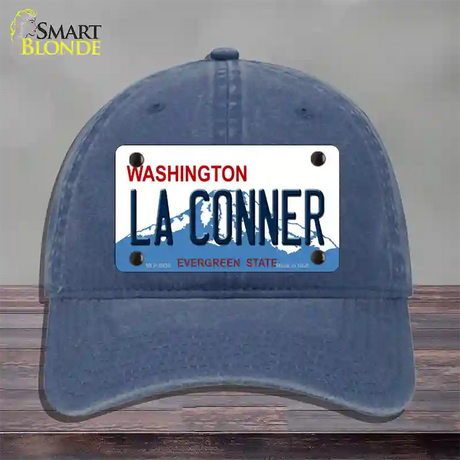 La Conner Washington Novelty License Plate Hat Unconstructed Cotton / Navy