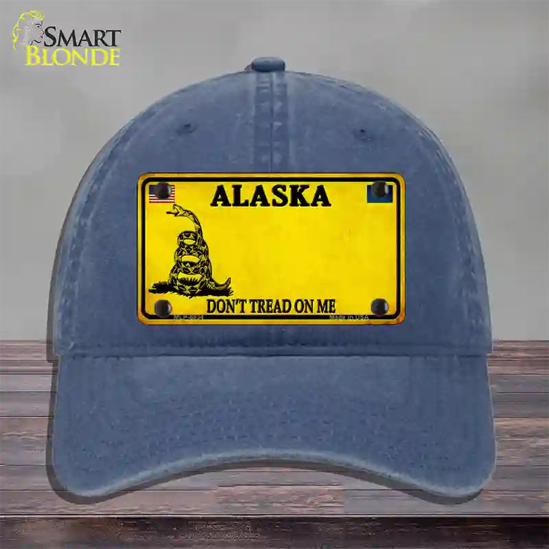 Alaska State Blank Novelty License Plate Hat Unconstructed Cotton / Navy / Alaska Dont Tread On Me (8834):https | Clean | Yes