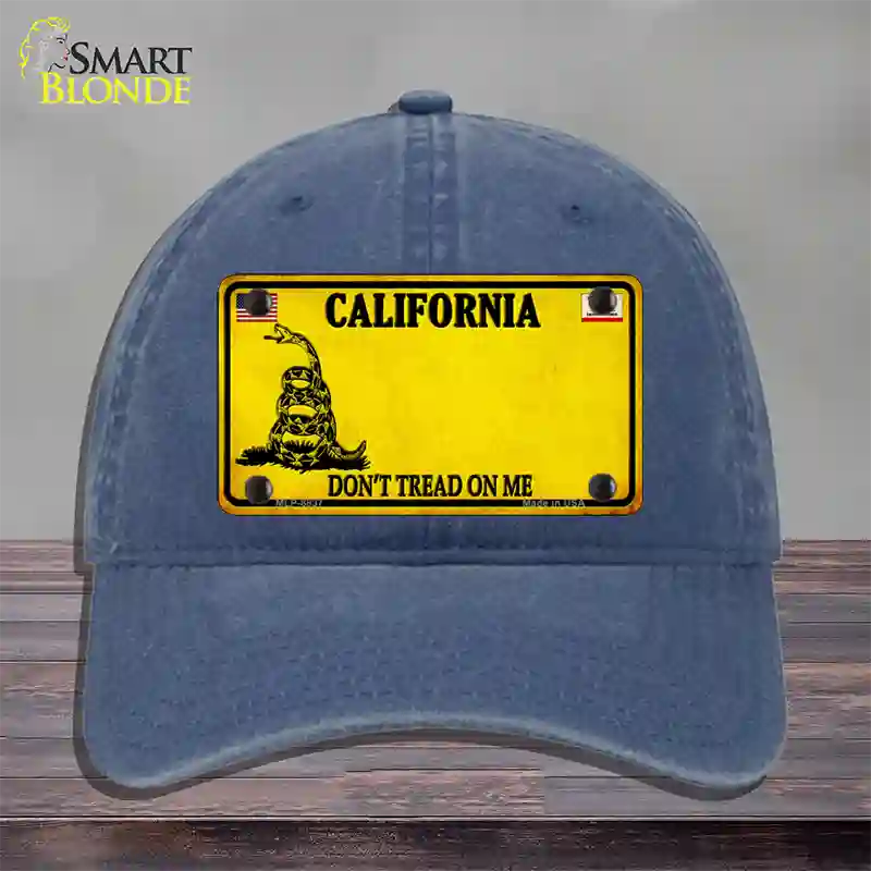 California Dont Tread On Me Novelty License Plate Hat Unconstructed Cotton / Navy