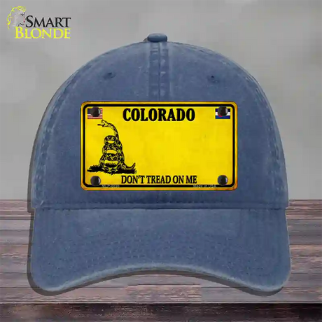 Colorado Dont Tread On Me Novelty License Plate Hat Unconstructed Cotton / Navy