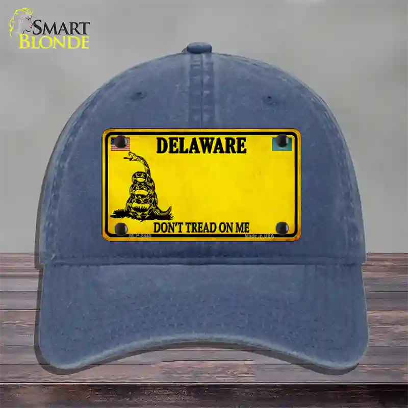 Delaware Dont Tread On Me Novelty License Plate Hat Unconstructed Cotton / Navy