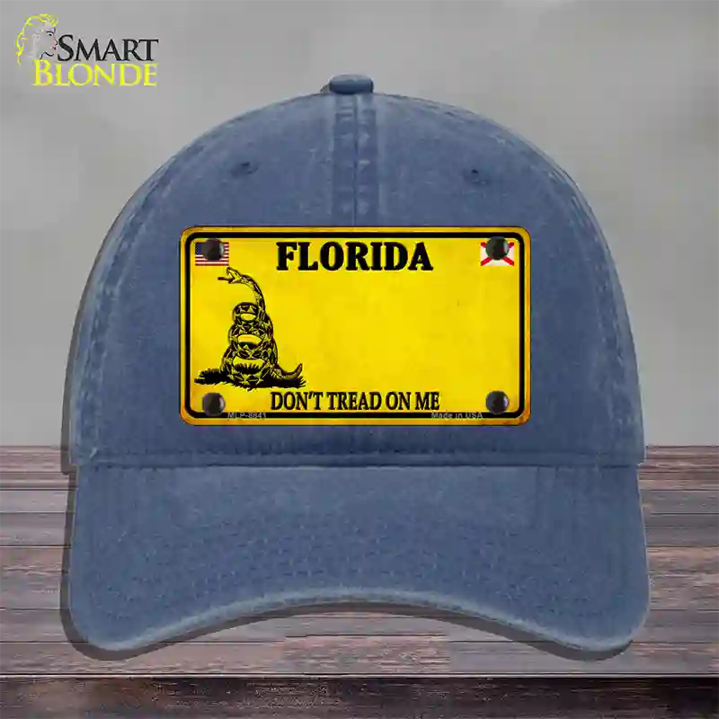 Florida Dont Tread On Me Novelty License Plate Hat Unconstructed Cotton / Navy