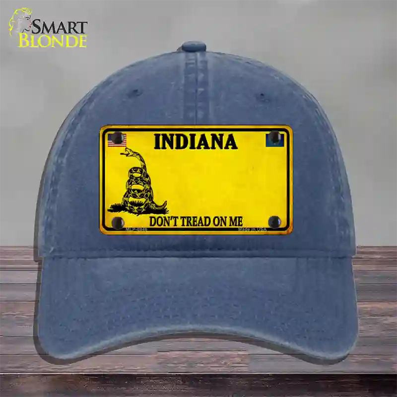 Indiana Dont Tread On Me Novelty License Plate Hat Unconstructed Cotton / Navy