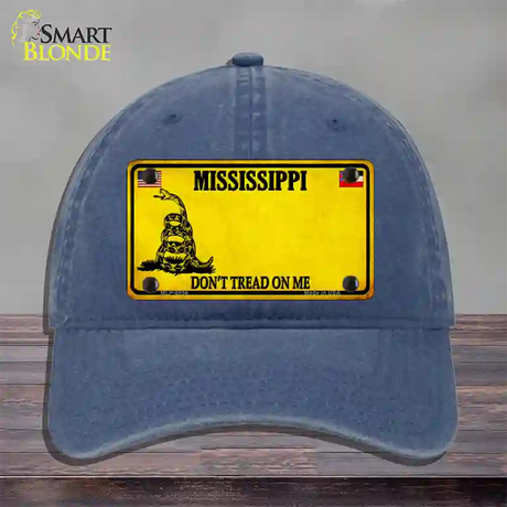 Mississippi Dont Tread On Me Novelty License Plate Hat Unconstructed Cotton / Navy