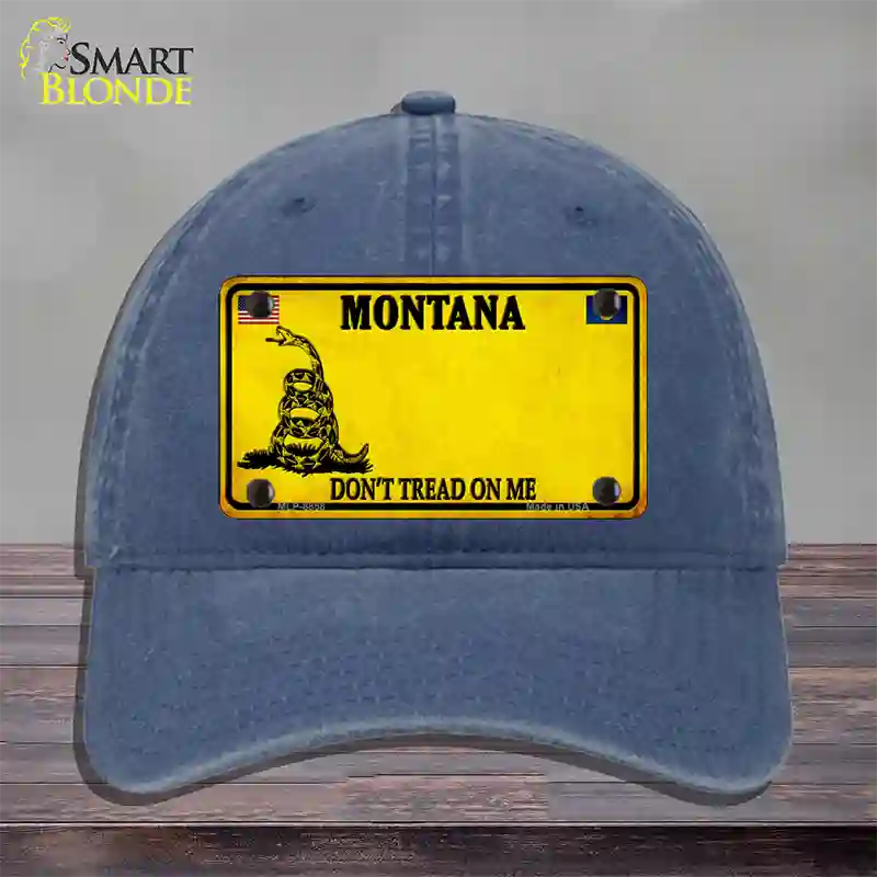 Montana Dont Tread On Me Novelty License Plate Hat Unconstructed Cotton / Navy