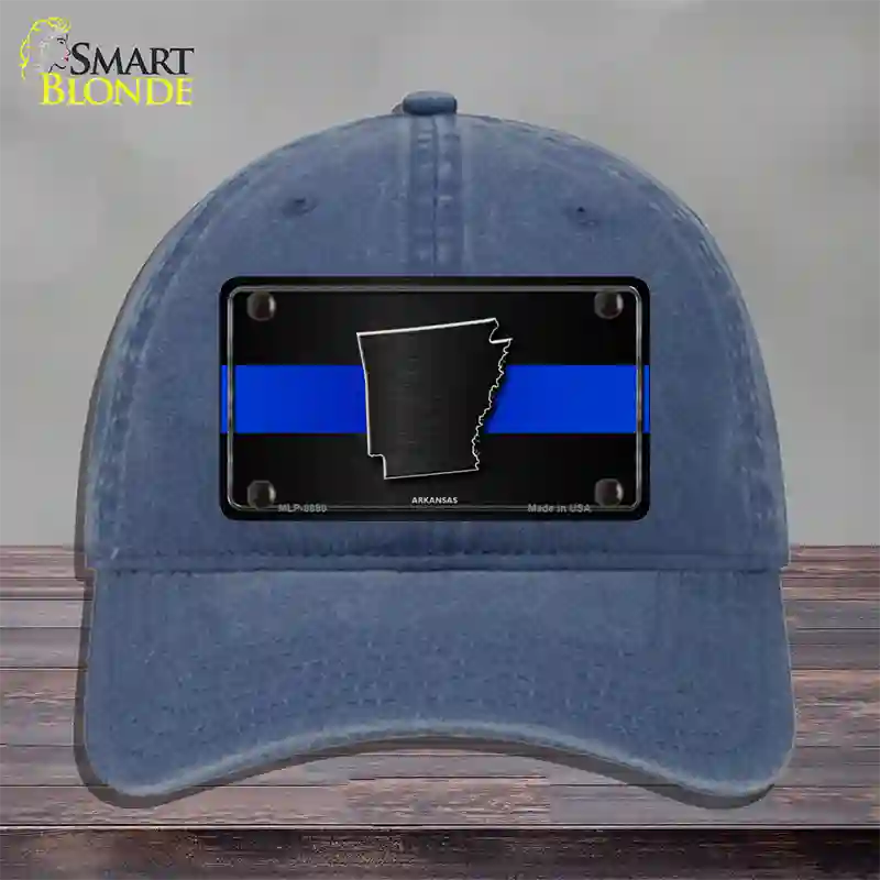 Arkansas Thin Blue Line Novelty License Plate Hat Unconstructed Cotton / Navy