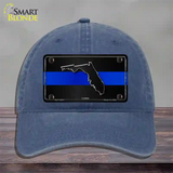 Florida Thin Blue Line Novelty License Plate Hat Unconstructed Cotton / Navy