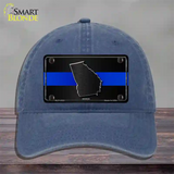 Georgia Thin Blue Line Novelty License Plate Hat Unconstructed Cotton / Navy