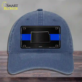 Kansas Thin Blue Line Novelty License Plate Hat Unconstructed Cotton / Navy