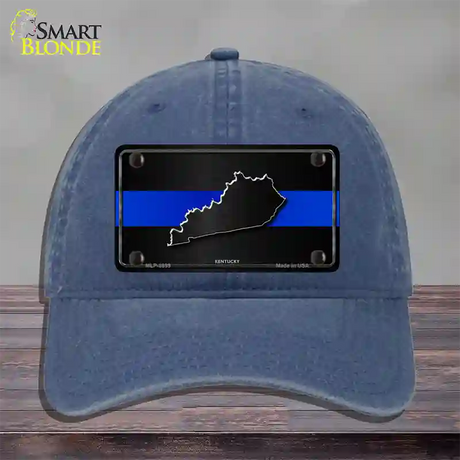 Kentucky Thin Blue Line Novelty License Plate Hat Unconstructed Cotton / Navy