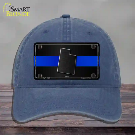 Utah Thin Blue Line Novelty License Plate Hat Unconstructed Cotton / Navy