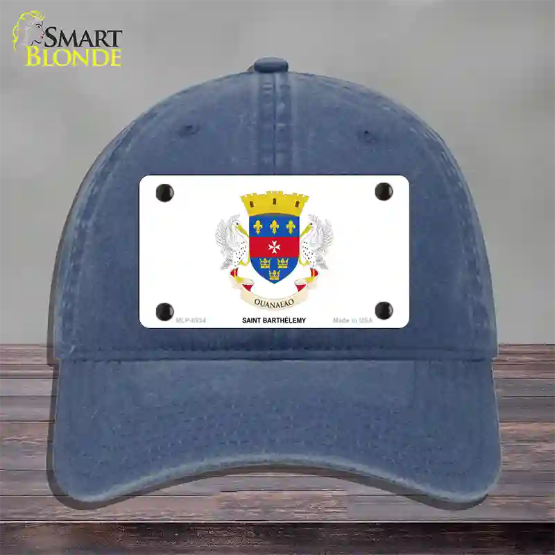 Saint Barthelemy Novelty License Plate Hat Unconstructed Cotton / Navy