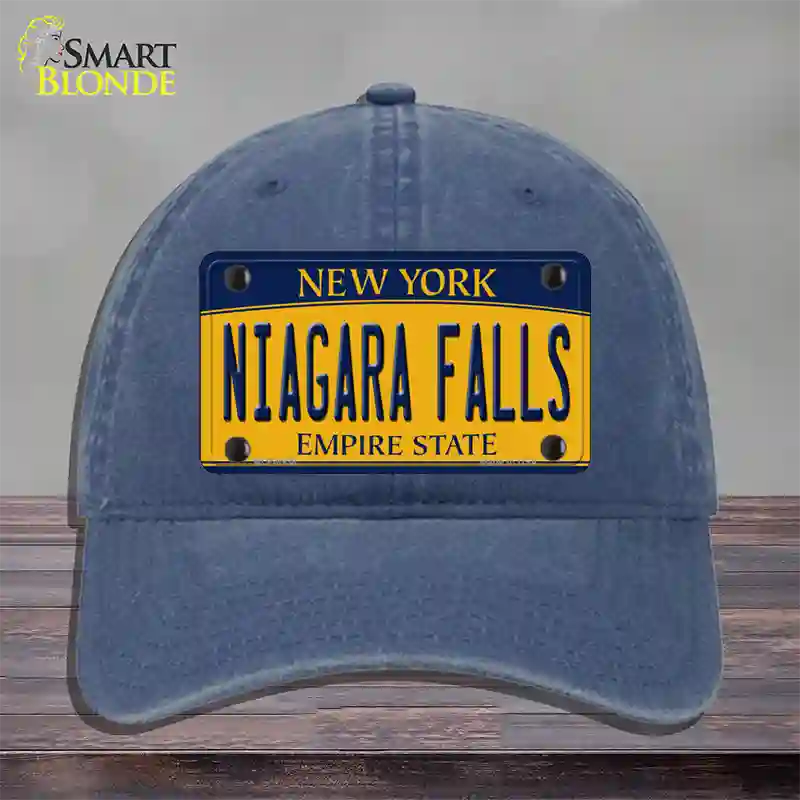 Niagara Falls New York Novelty License Plate Hat Unconstructed Cotton / Navy