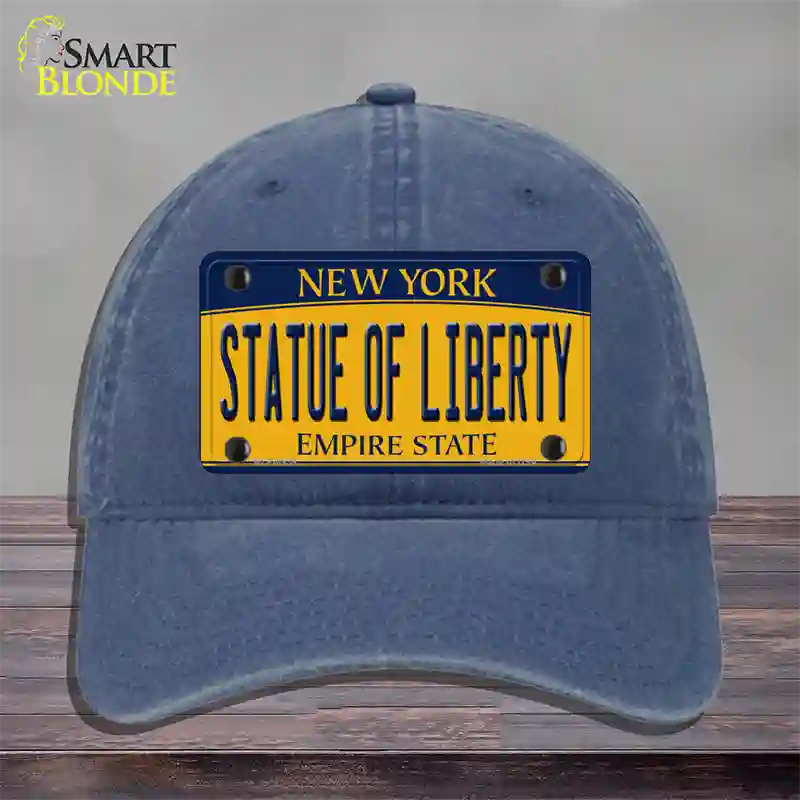 Statue of Liberty New York Novelty License Plate Hat Unconstructed Cotton / Navy