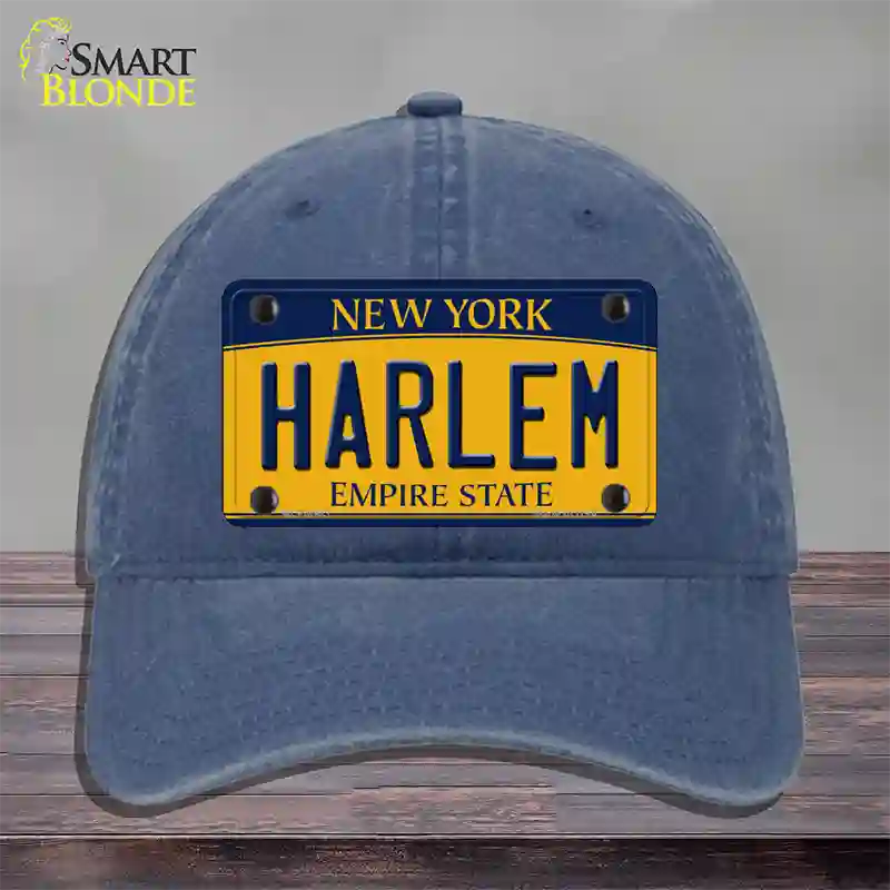 Harlem New York Novelty License Plate Hat Unconstructed Cotton / Navy