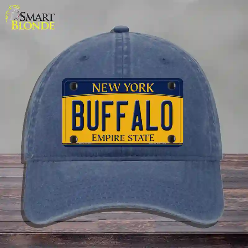 Buffalo New York Novelty License Plate Hat Unconstructed Cotton / Navy