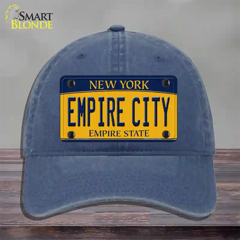 Empire City New York Novelty License Plate Hat Unconstructed Cotton / Navy