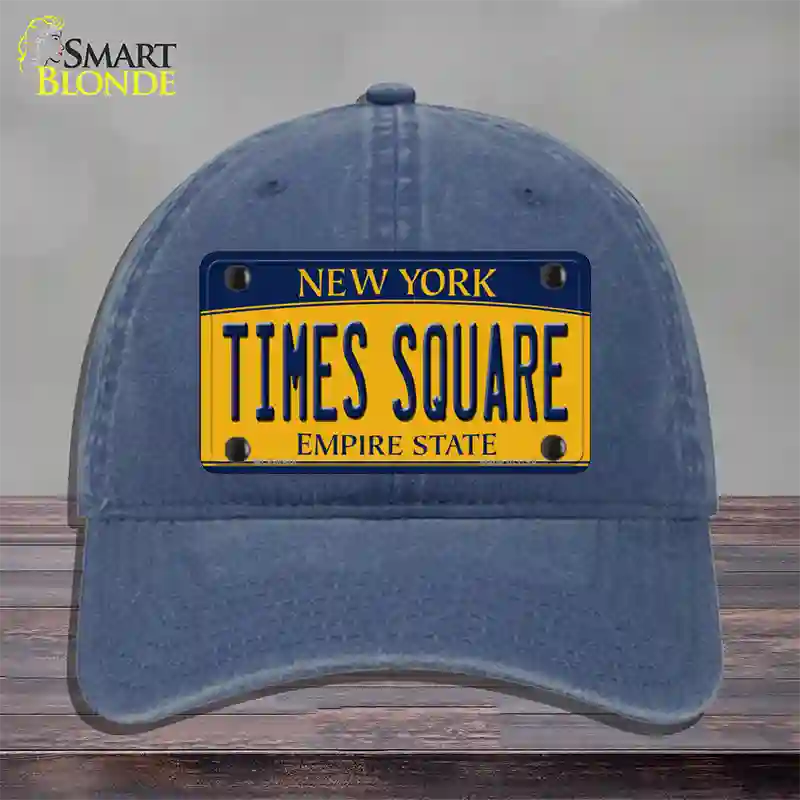 Times Square New York Novelty License Plate Hat Unconstructed Cotton / Navy