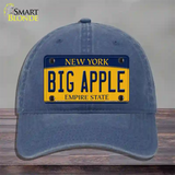 Big Apple Yellow New York Novelty License Plate Hat Unconstructed Cotton / Navy