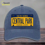 Central Park Yellow New York Novelty License Plate Hat Unconstructed Cotton / Navy