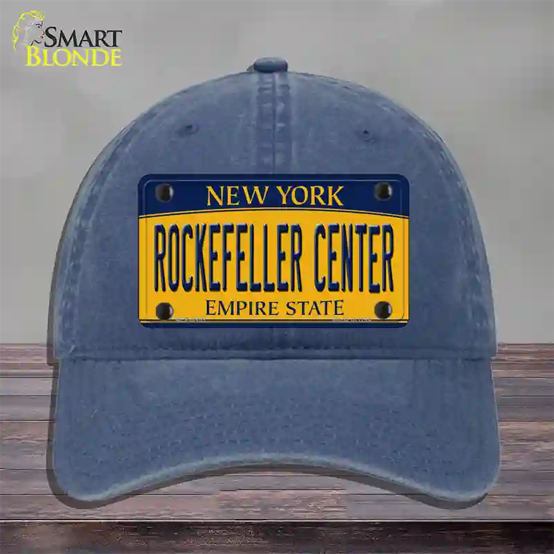 Rockefeller Center New York Novelty License Plate Hat Unconstructed Cotton / Navy