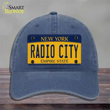 Radio City New York Novelty License Plate Hat Unconstructed Cotton / Navy