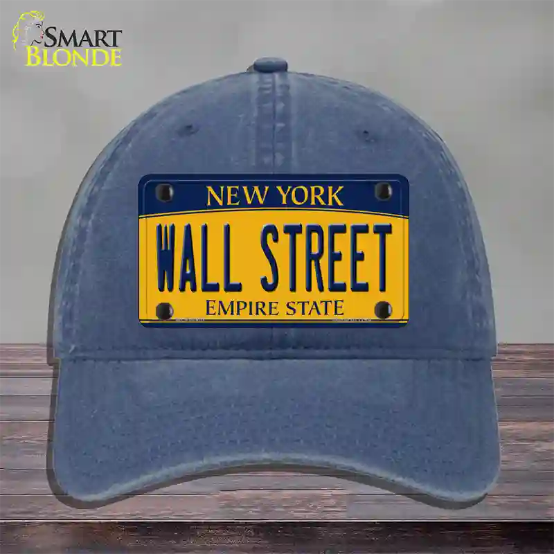 Wall Street New York Novelty License Plate Hat Unconstructed Cotton / Navy