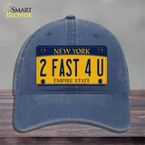 2 Fast 4 You New York Novelty License Plate Hat Unconstructed Cotton / Navy