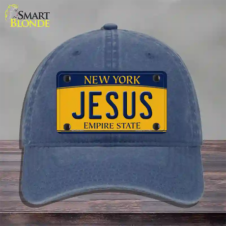 Jesus New York Novelty License Plate Hat Unconstructed Cotton / Navy