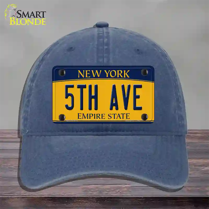 5th Ave New York Novelty License Plate Hat Unconstructed Cotton / Navy