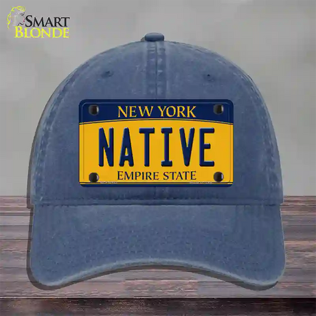 Native New York Novelty License Plate Hat Unconstructed Cotton / Navy