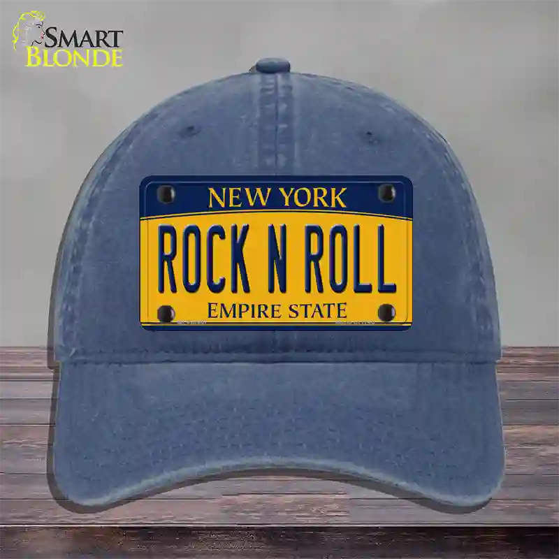 Rock N Roll New York Novelty License Plate Hat Unconstructed Cotton / Navy