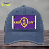 Purple Heart Novelty License Plate Hat Unconstructed Cotton / Navy