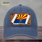 Arizona Flag Scroll Novelty License Plate Hat Unconstructed Cotton / Navy