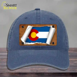 Colorado Flag Scroll Novelty License Plate Hat Unconstructed Cotton / Navy