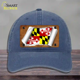 Maryland Flag Scroll Novelty License Plate Hat Unconstructed Cotton / Navy