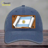 Argentina Flag Scroll Novelty License Plate Hat Unconstructed Cotton / Navy