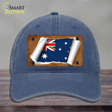 Australia Flag Scroll Novelty License Plate Hat Unconstructed Cotton / Navy