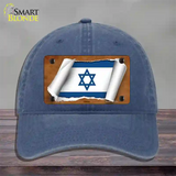 Israel Flag Scroll Novelty License Plate Hat Unconstructed Cotton / Navy