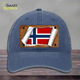 Norway Flag Scroll Novelty License Plate Hat Unconstructed Cotton / Navy