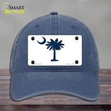 South Carolina White State Flag Novelty License Plate Hat Unconstructed Cotton / Navy