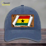 Ghana Flag Scroll Novelty License Plate Hat Unconstructed Cotton / Navy