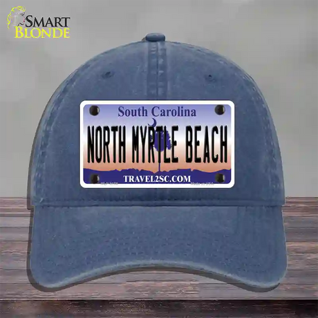 North Myrtle Beach South Carolina Novelty License Plate Hat Unconstructed Cotton / Navy