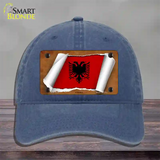 Albania Flag Scroll Novelty License Plate Hat Unconstructed Cotton / Navy